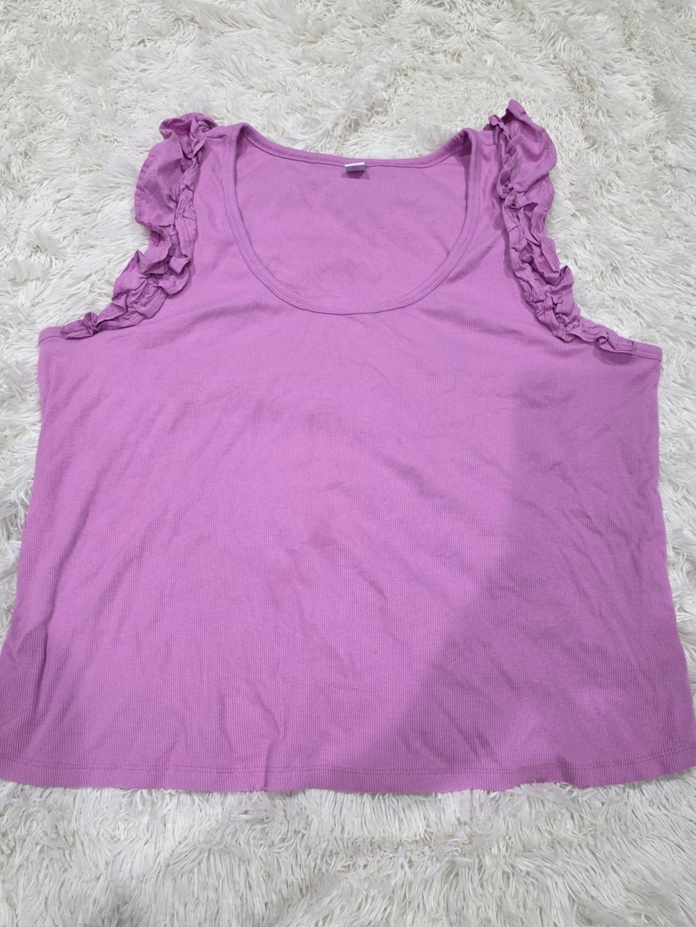 Old Navy Lavender Ruffle-Shoulder Tank Top